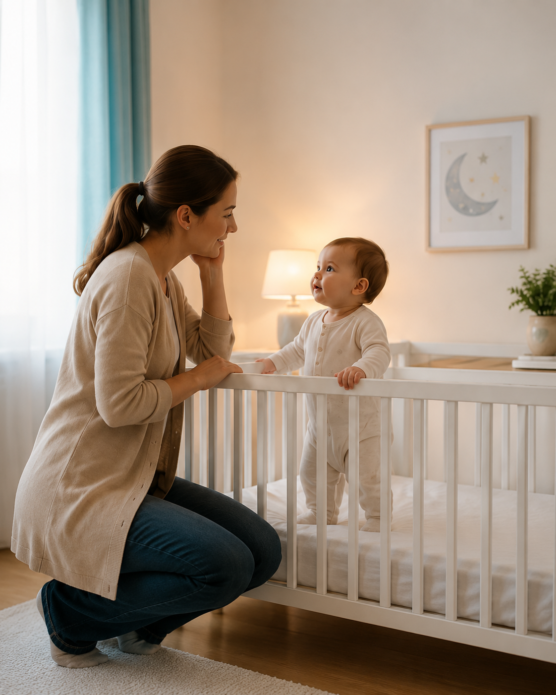 Genitore e bambino nella cameretta